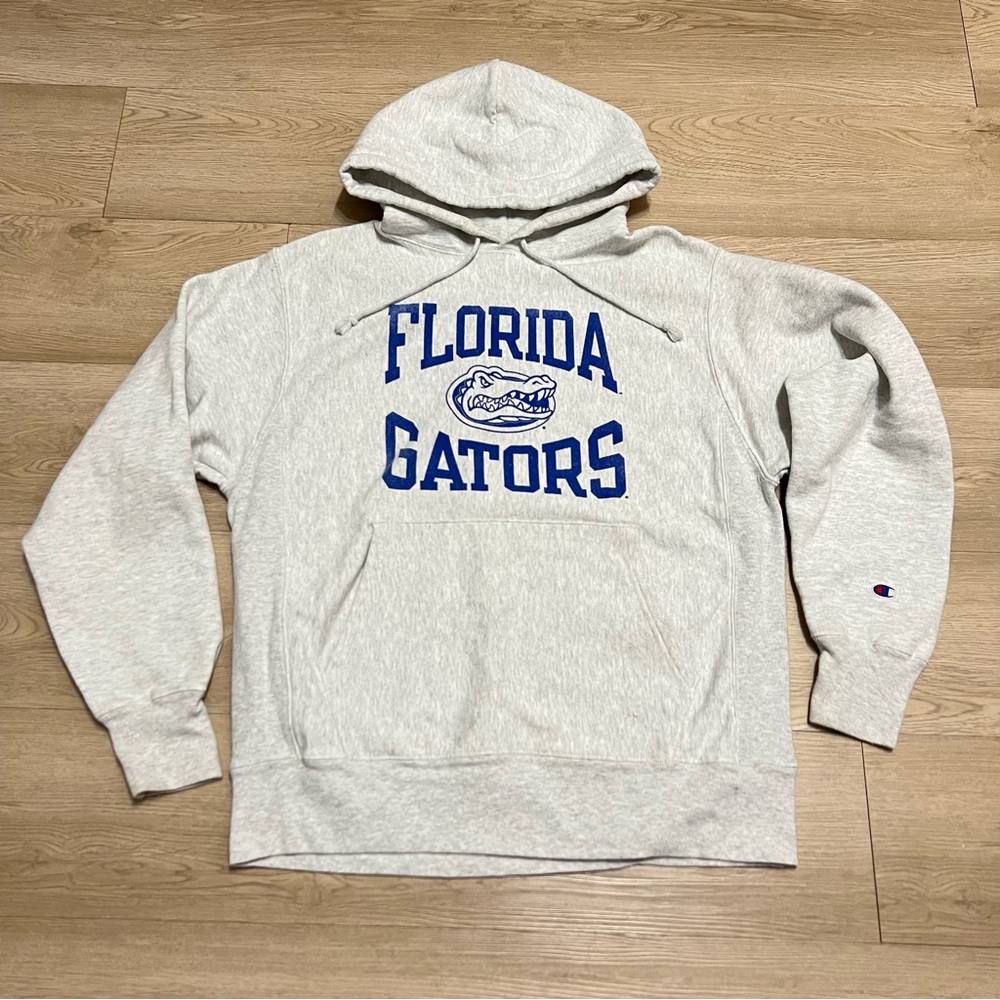 Florida Gators Hoodie Sweatshirt Size Medium Champion Reverse Weave Gray